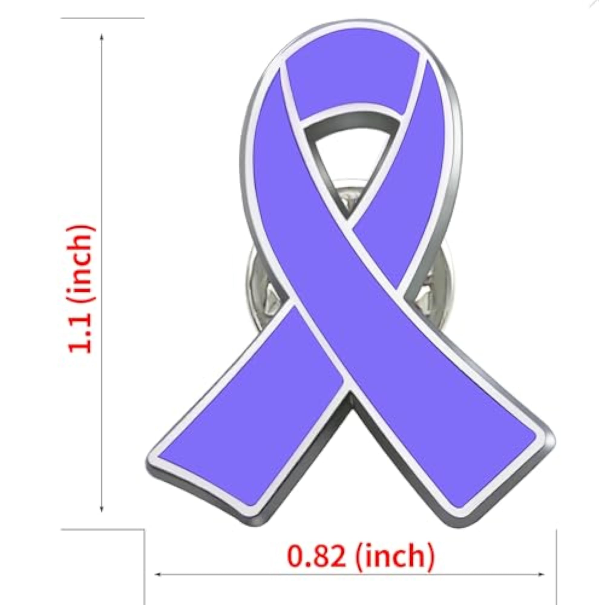 Lavender Purple Ribbon Cancer Awareness Enamel Pin Set